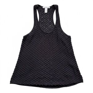 Cotton by Autumn Cashmere Black Open Knit Racerback Tank Top